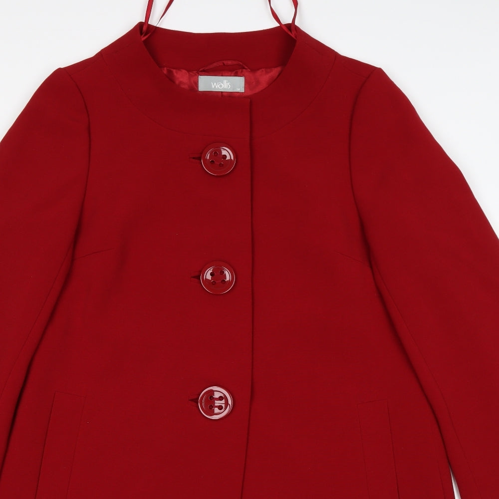 Wallis Womens Red   Overcoat Coat Size 14
