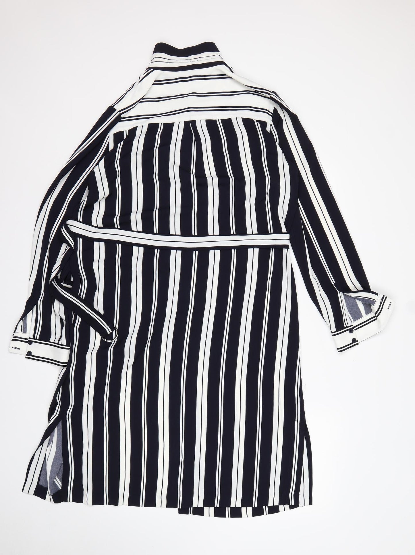 Debenhams Womens Multicoloured Striped Polyester Shirt Dress  Size 14  Collared