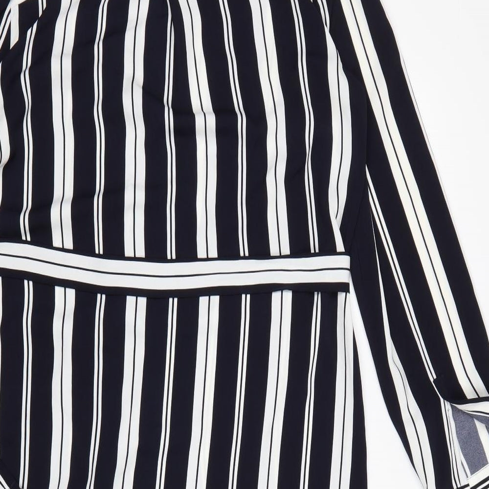 Debenhams Womens Multicoloured Striped Polyester Shirt Dress  Size 14  Collared