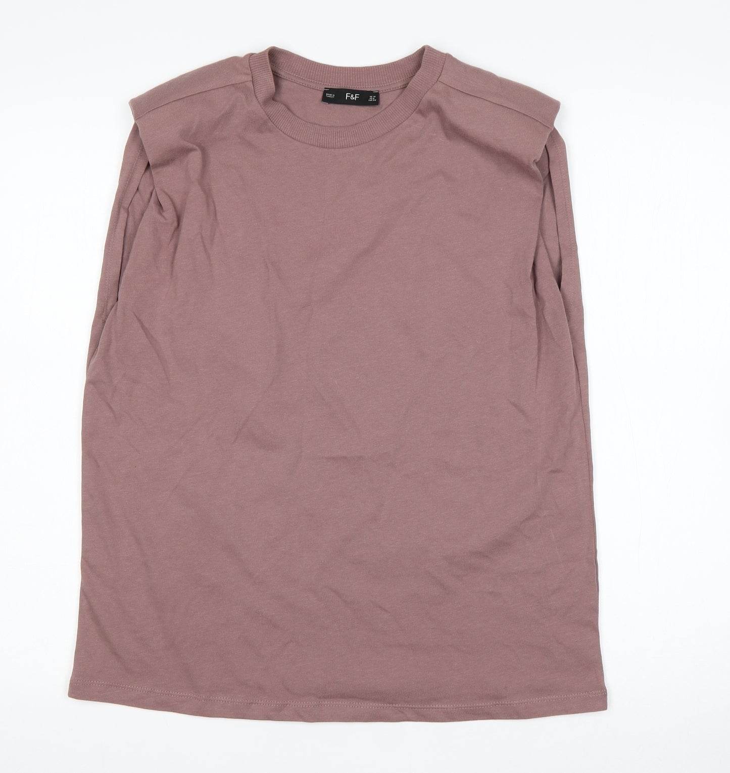 F&F Womens Purple  Cotton Basic Tank Size 10 Round Neck