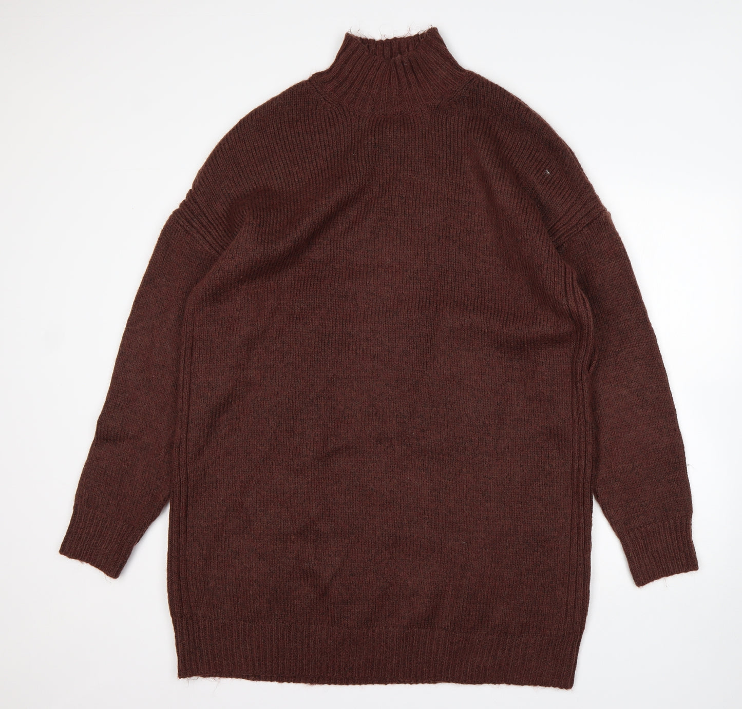 Primark Womens Brown  Polyester Jumper Dress  Size L  High Neck