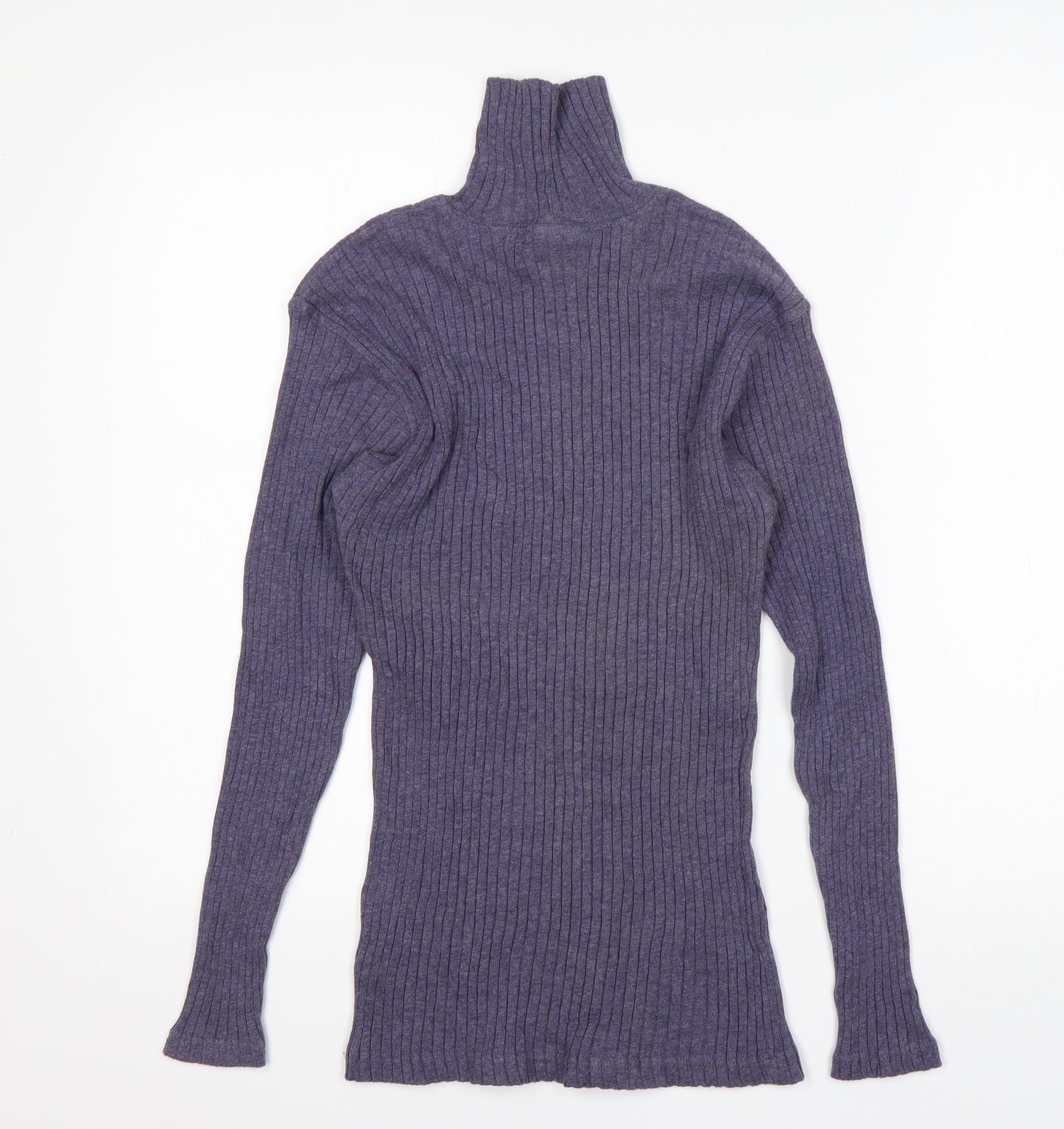 Preworn Womens Blue Roll Neck  Cotton Pullover Jumper Size 14