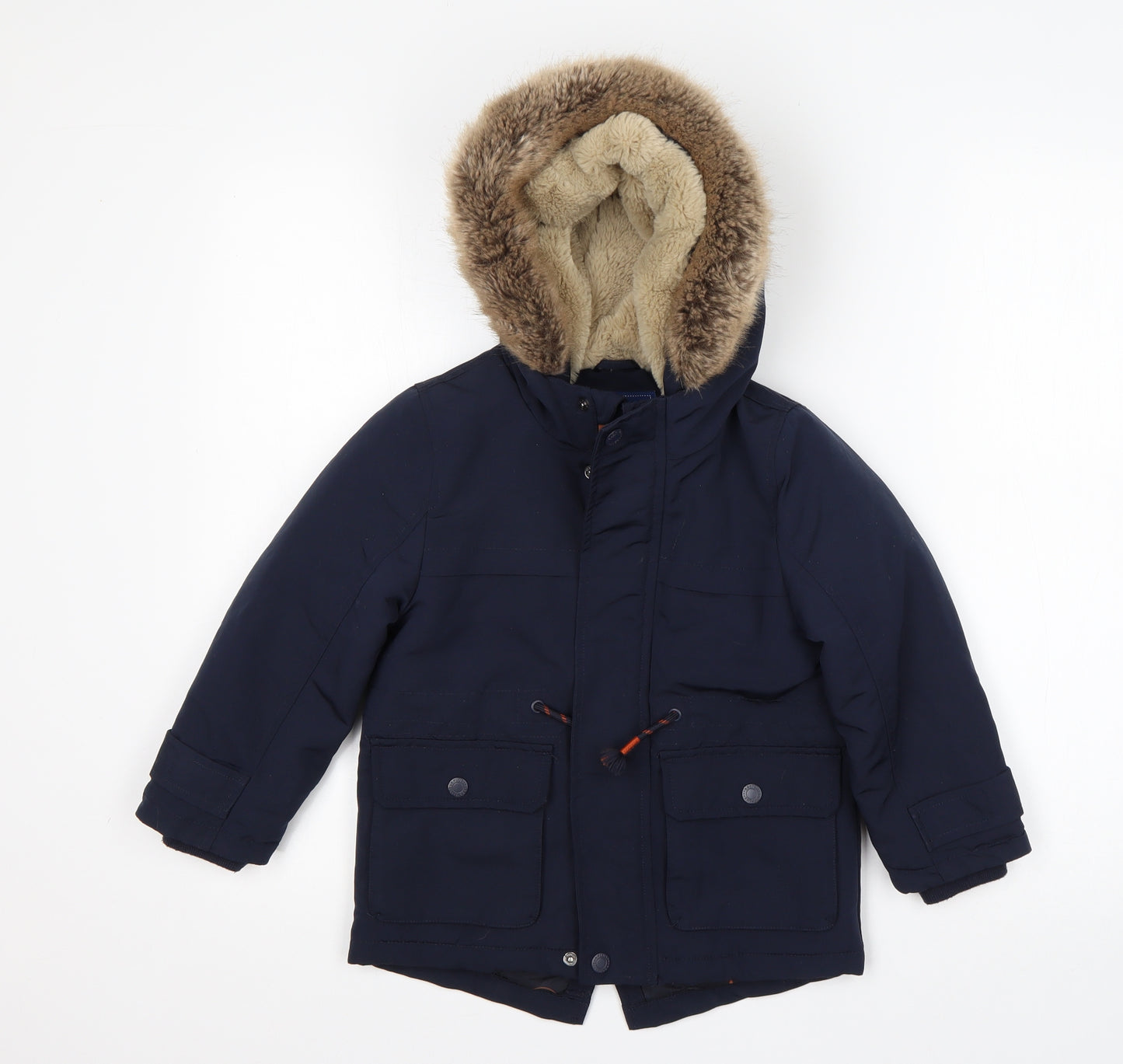 George Boys Blue   Parka Coat Size 3-4 Years