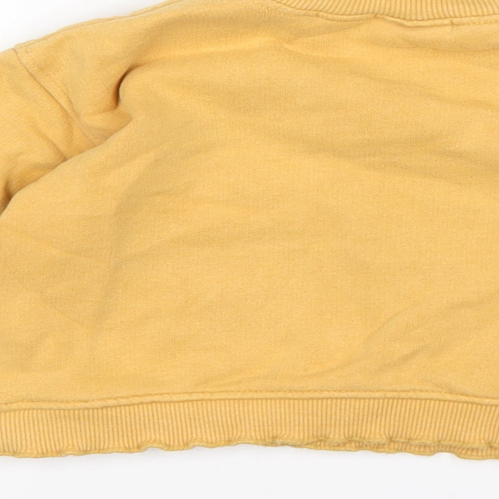 Zara Girls Yellow  Cotton Pullover Jumper Size 9-12 Months