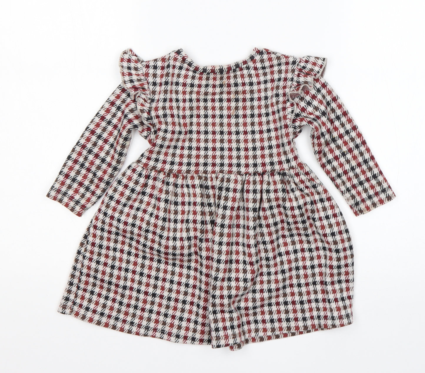 George Girls Multicoloured Houndstooth Polyester Fit & Flare  Size 12-18 Months  Round Neck