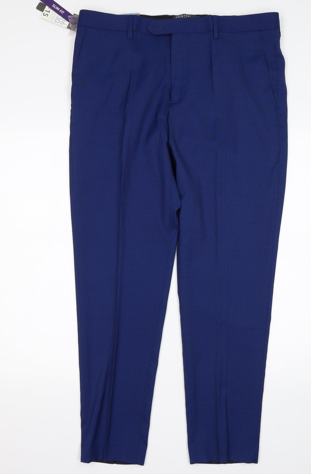 Primark Mens Blue  Polyester Trousers  Size 36 L30 in Slim