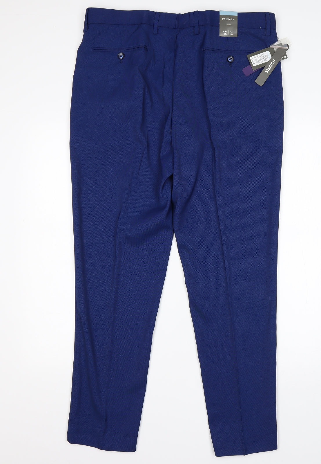 Primark Mens Blue  Polyester Trousers  Size 36 L30 in Slim