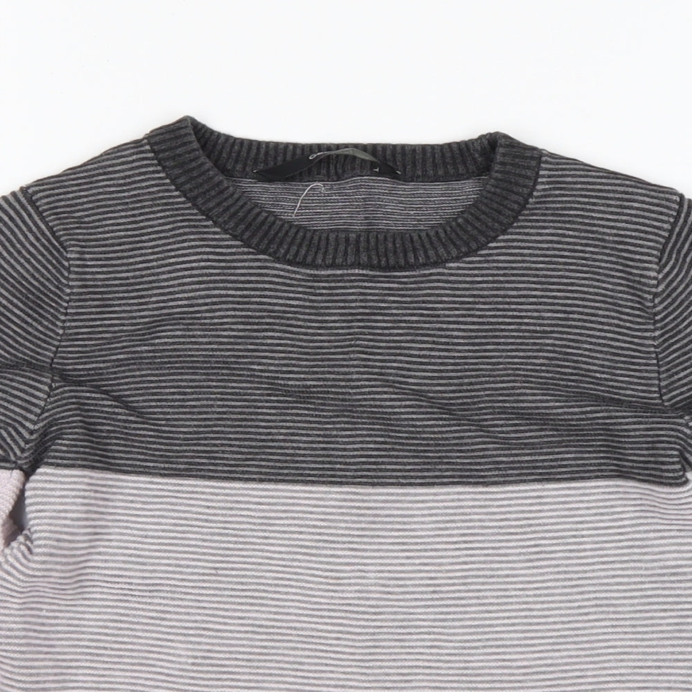 George Boys Multicoloured Round Neck Striped Cotton Pullover Jumper Size 5-6 Years