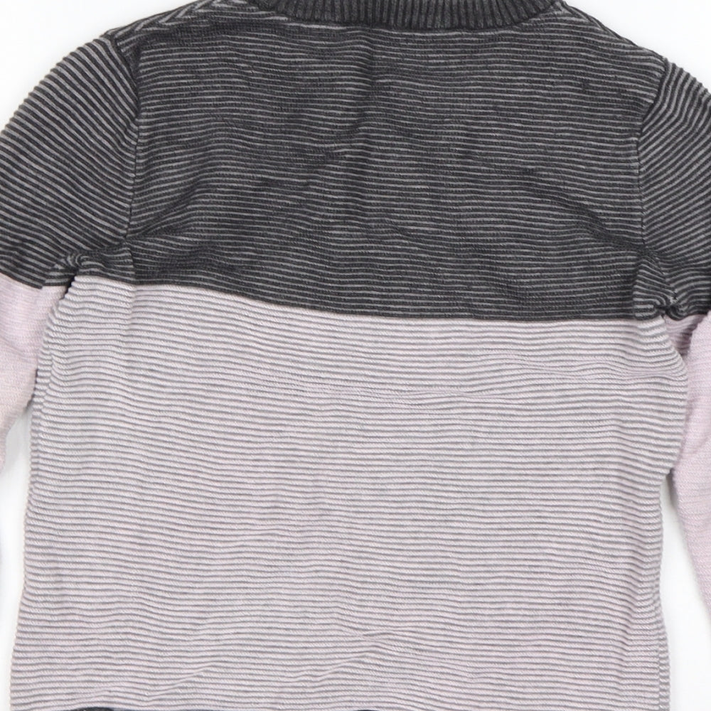 George Boys Multicoloured Round Neck Striped Cotton Pullover Jumper Size 5-6 Years