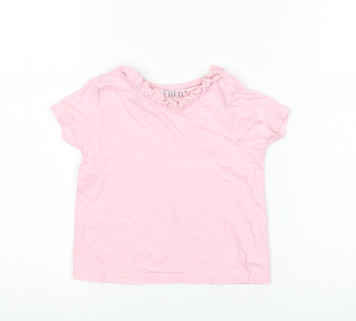 F&F Girls Pink  Cotton Basic T-Shirt Size 18-24 Months Round Neck