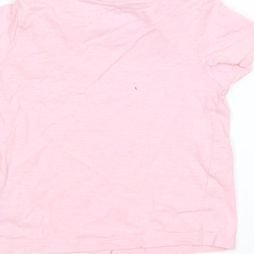 F&F Girls Pink  Cotton Basic T-Shirt Size 18-24 Months Round Neck