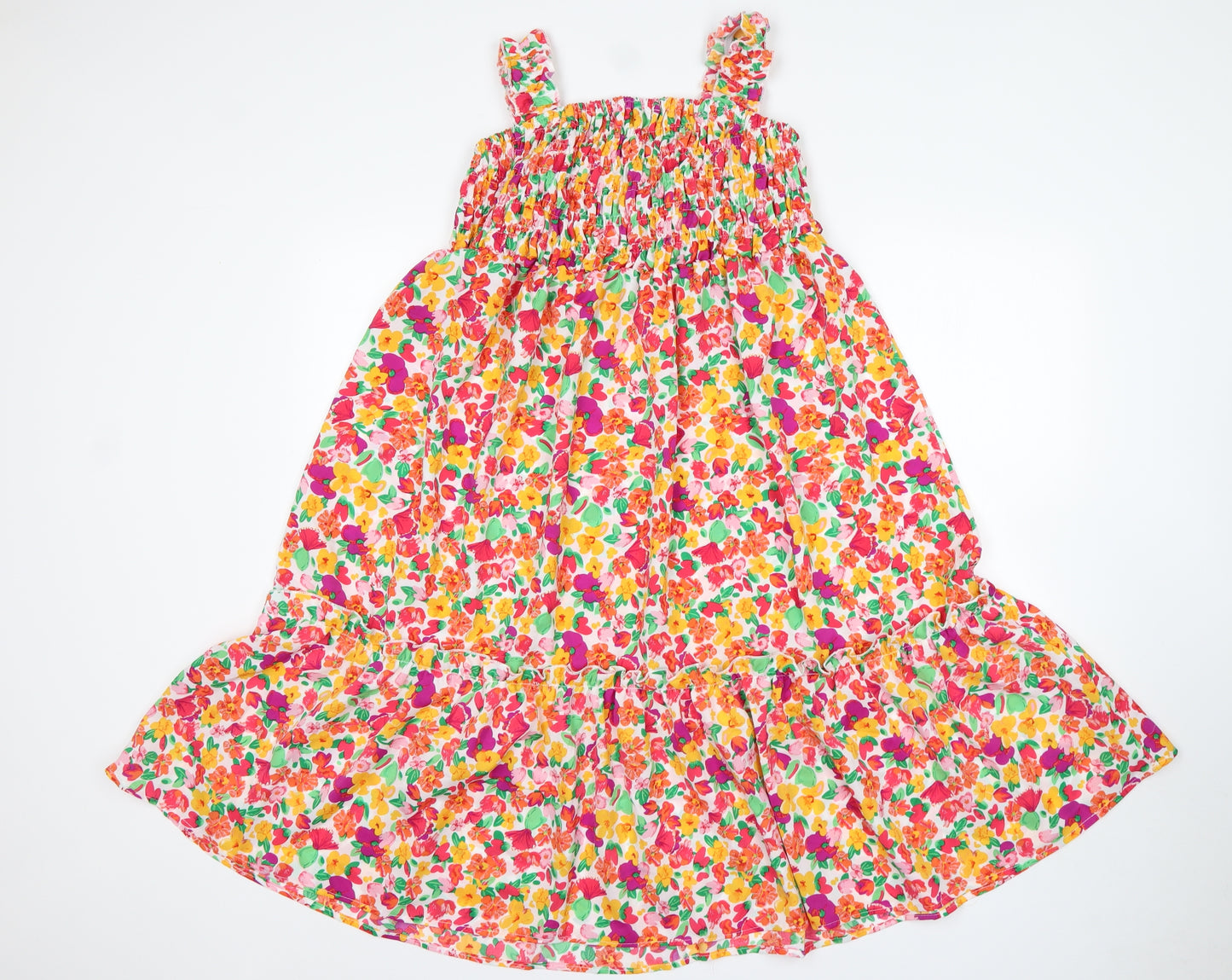 Shein  Womens Multicoloured Floral Polyester A-Line  Size XL  Square Neck