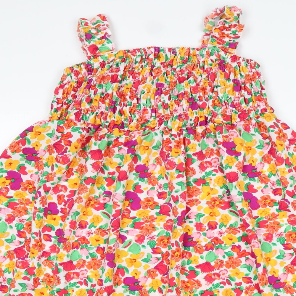 Shein  Womens Multicoloured Floral Polyester A-Line  Size XL  Square Neck