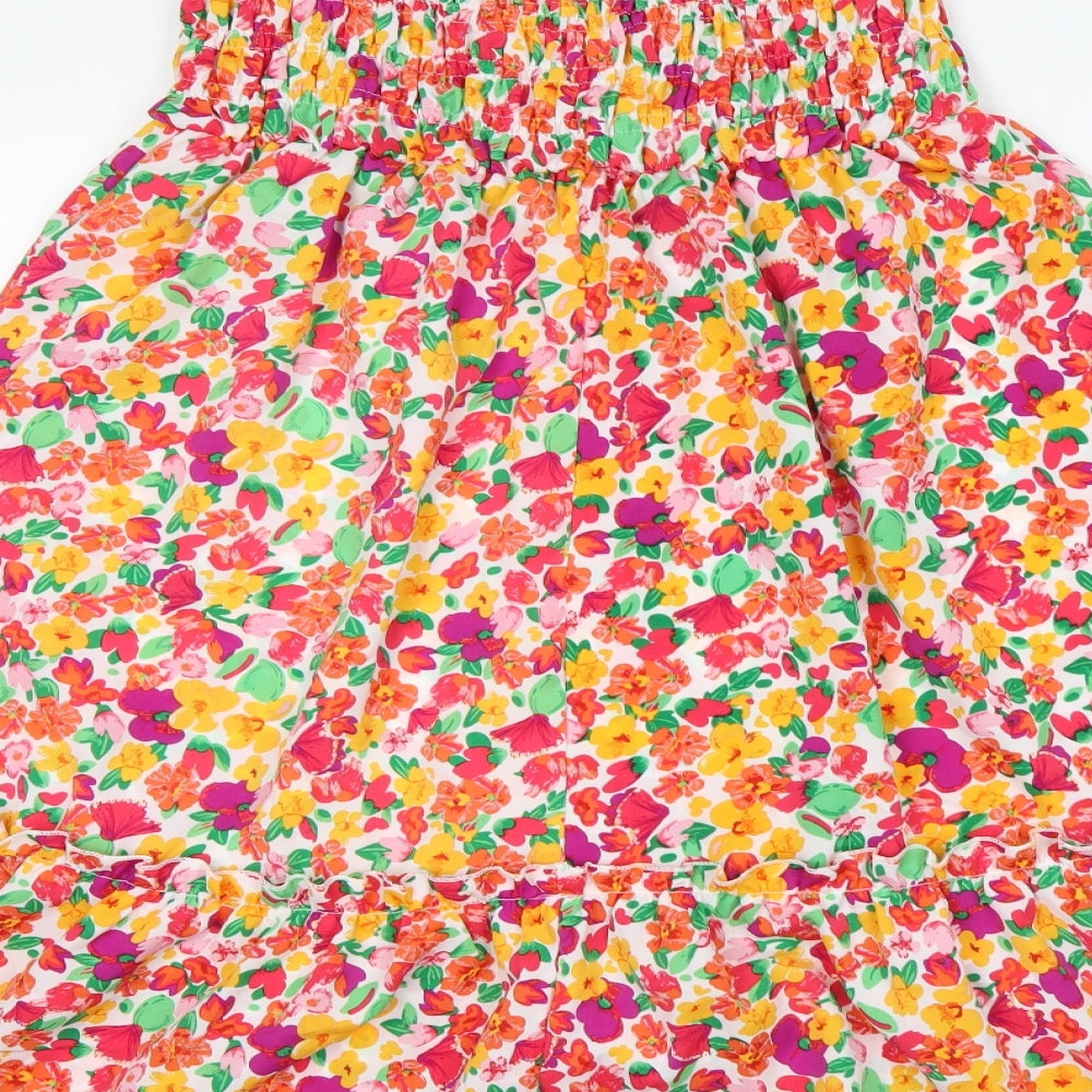 Shein  Womens Multicoloured Floral Polyester A-Line  Size XL  Square Neck