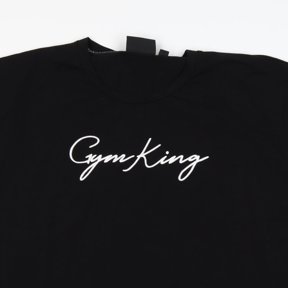 Gym King Womens Black  Cotton Basic T-Shirt Size 18 Round Neck