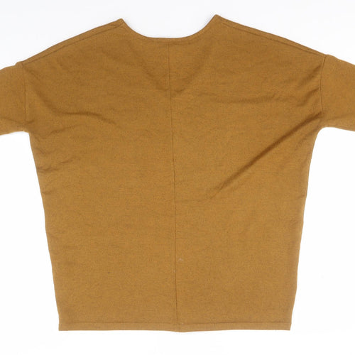 New Look Womens Brown V-Neck  Polyester Pullover Jumper Size S