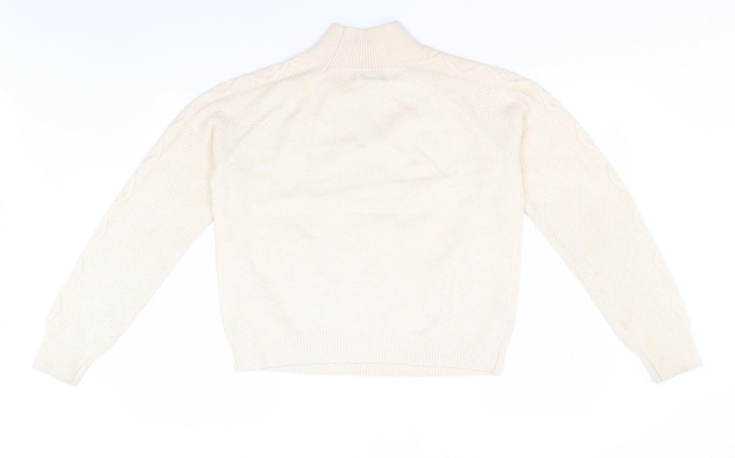Primark Womens Ivory High Neck  Acrylic Pullover Jumper Size 12
