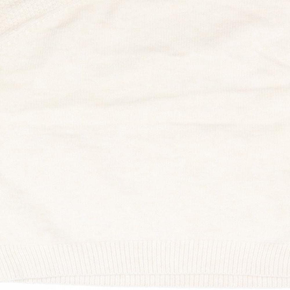 Primark Womens Ivory High Neck  Acrylic Pullover Jumper Size 12