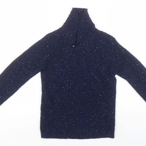 Matalan Girls Blue Roll Neck  Polyester Pullover Jumper Size 10 Years