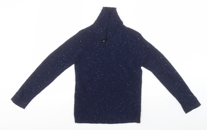 Matalan Girls Blue Roll Neck  Polyester Pullover Jumper Size 10 Years