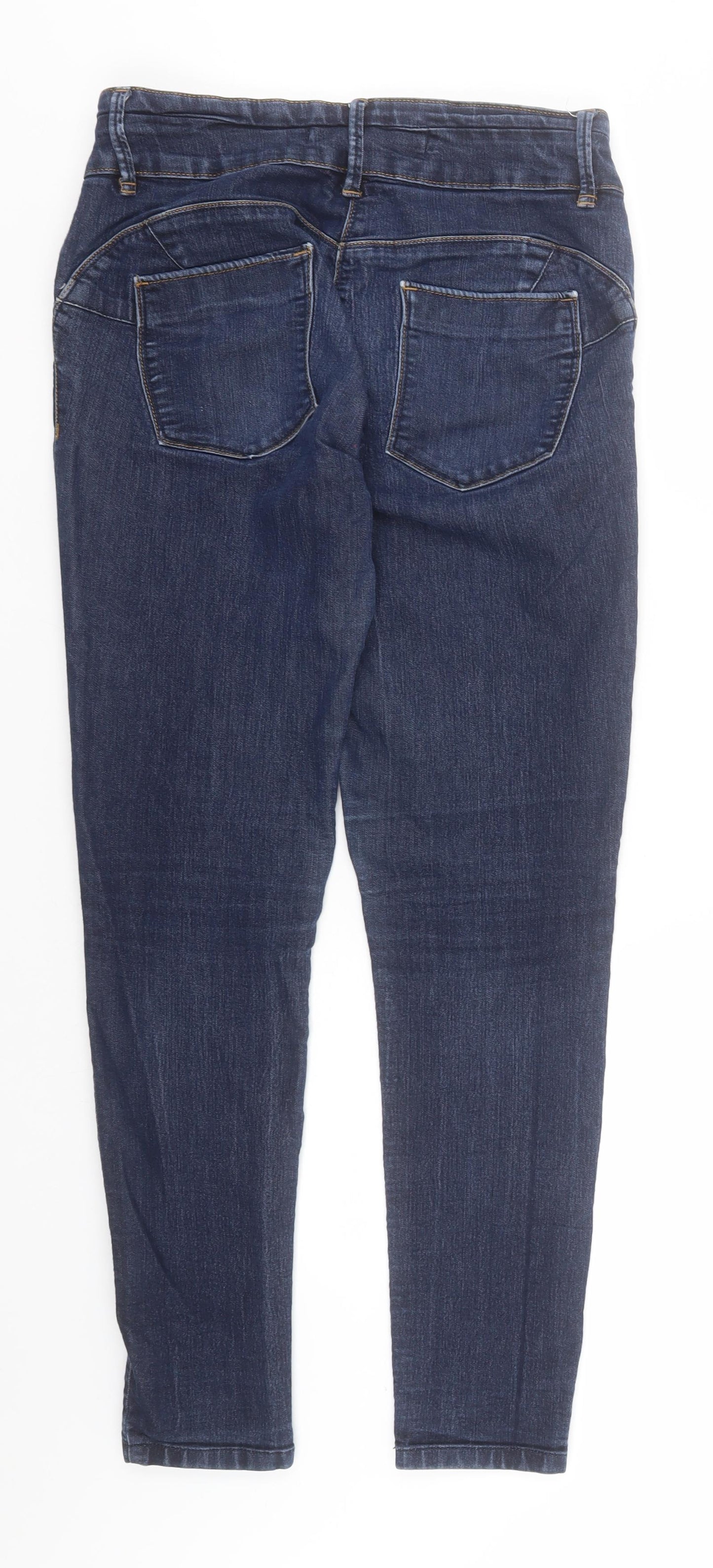 NEXT Womens Blue  Cotton Skinny Jeans Size 12 L28 in Regular