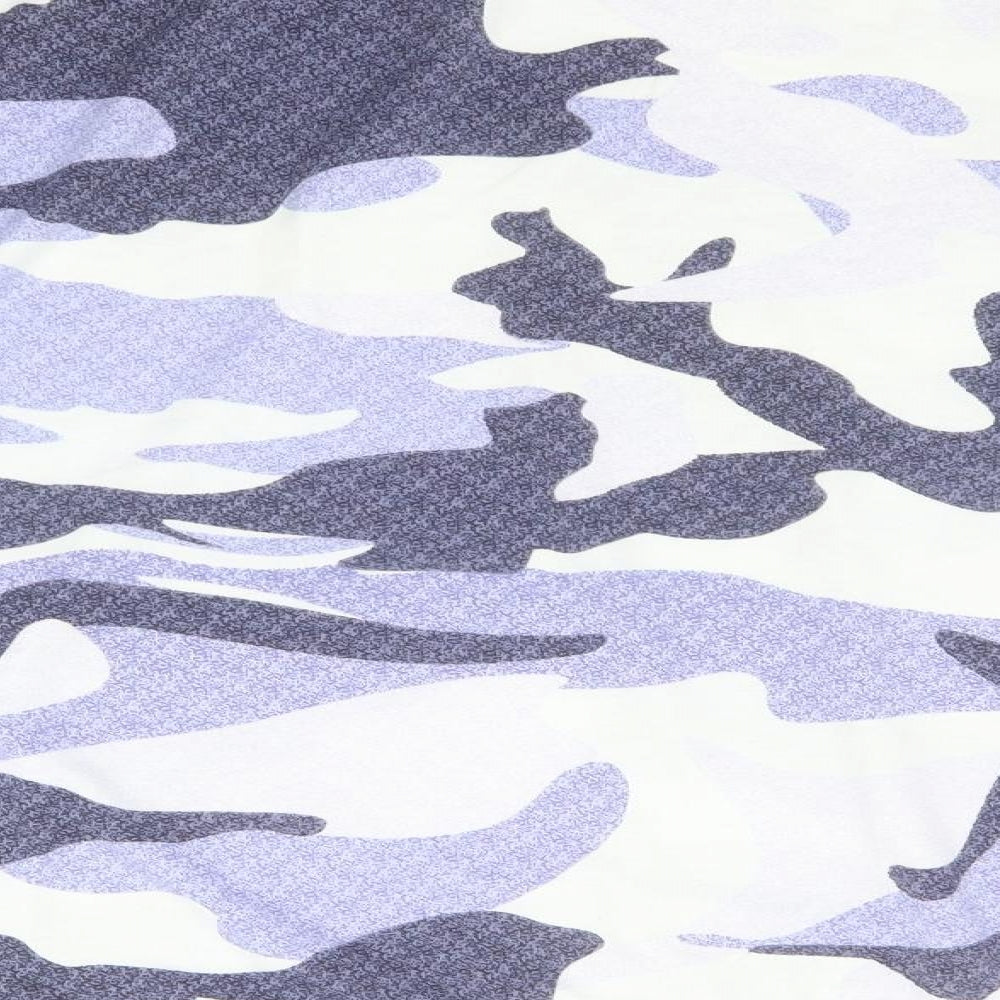Preworn Mens Blue Round Neck Camouflage Polyester Pullover Jumper Size L