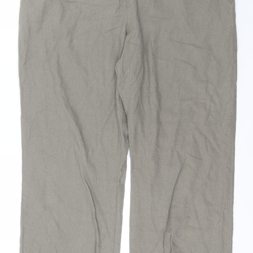 BHS Womens Beige  Linen Trousers  Size 20 L29 in Regular