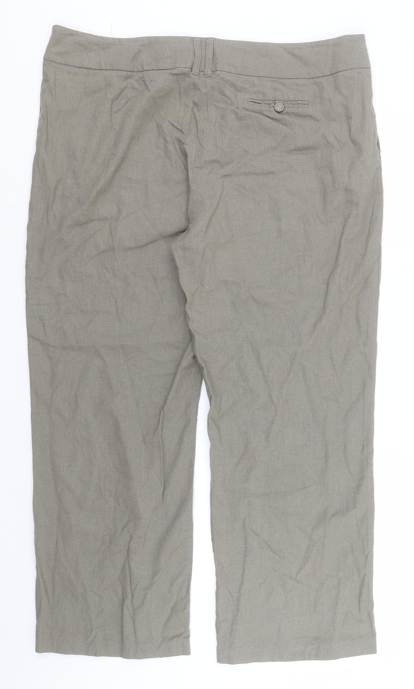 BHS Womens Beige  Linen Trousers  Size 20 L29 in Regular
