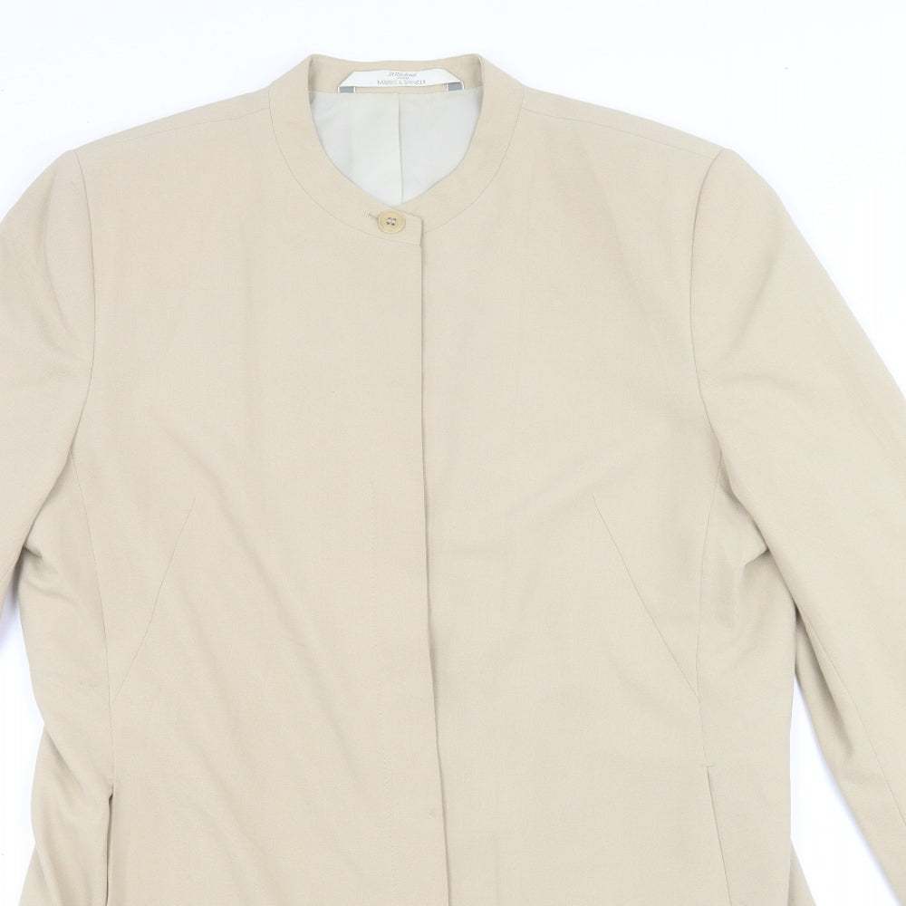 Marks and Spencer Womens Beige   Jacket Coatigan Size 16