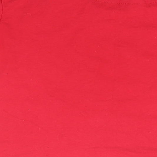 Disney Womens Red  Cotton Basic T-Shirt Size 10 Round Neck - Mickey Mouse, Christmas