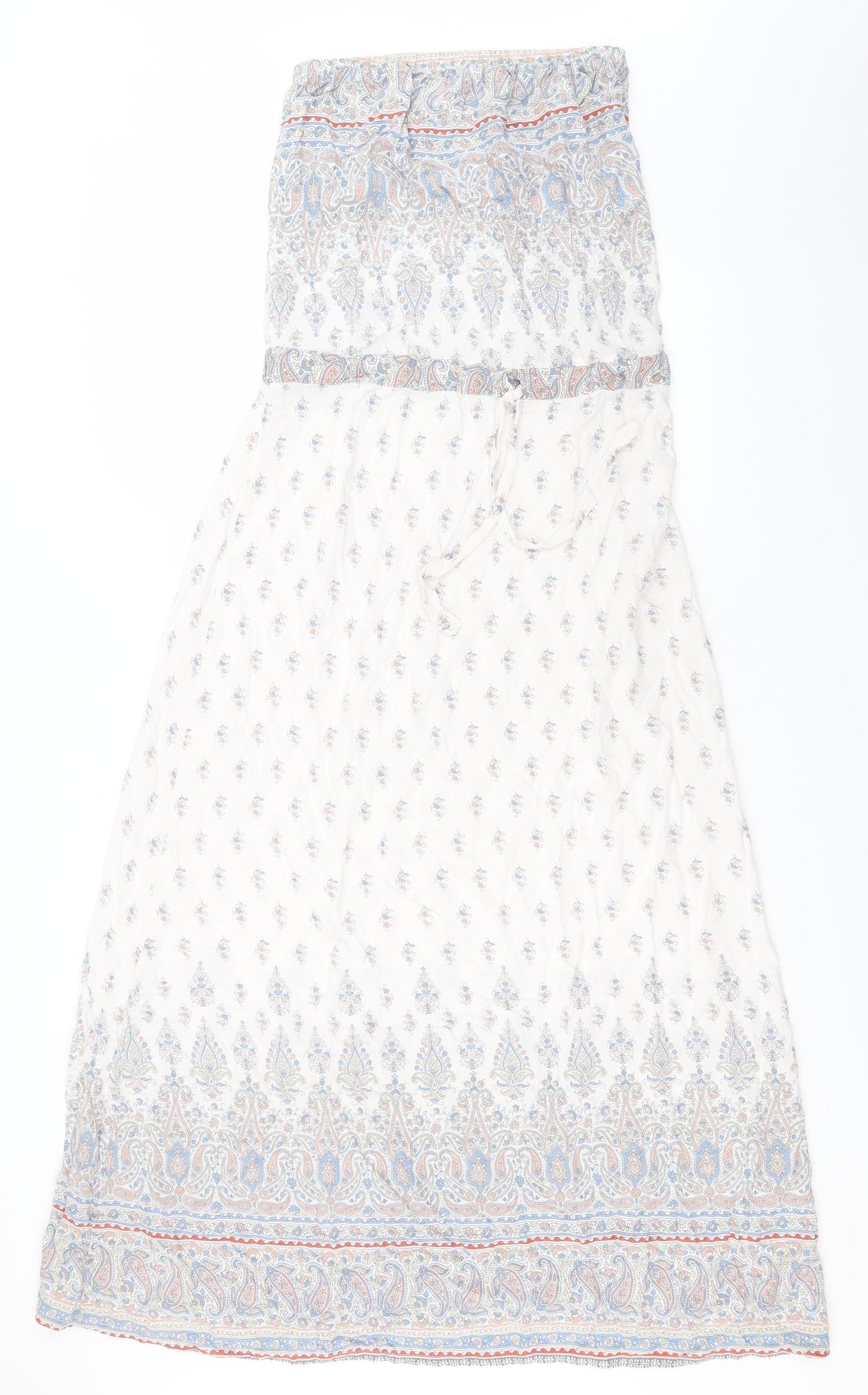 NEXT Womens White Floral Viscose A-Line  Size 12  Off the Shoulder