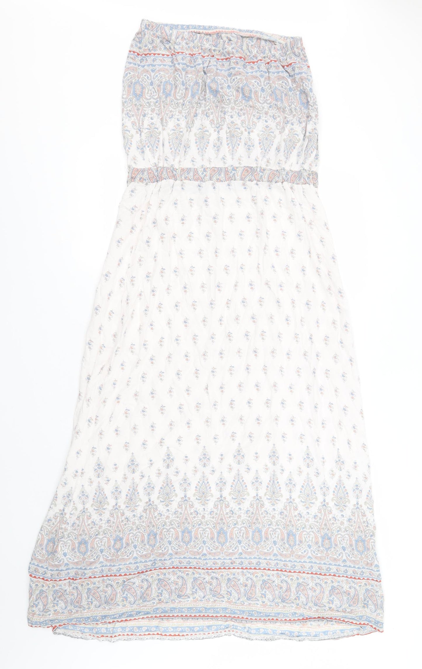 NEXT Womens White Floral Viscose A-Line  Size 12  Off the Shoulder