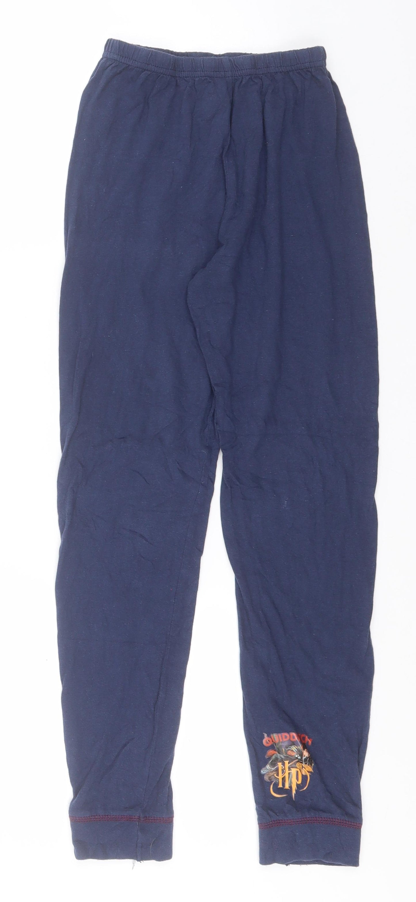 Harry Potter Boys Blue Solid Cotton  Pyjama Pants Size 9-10 Years   - Quidditch