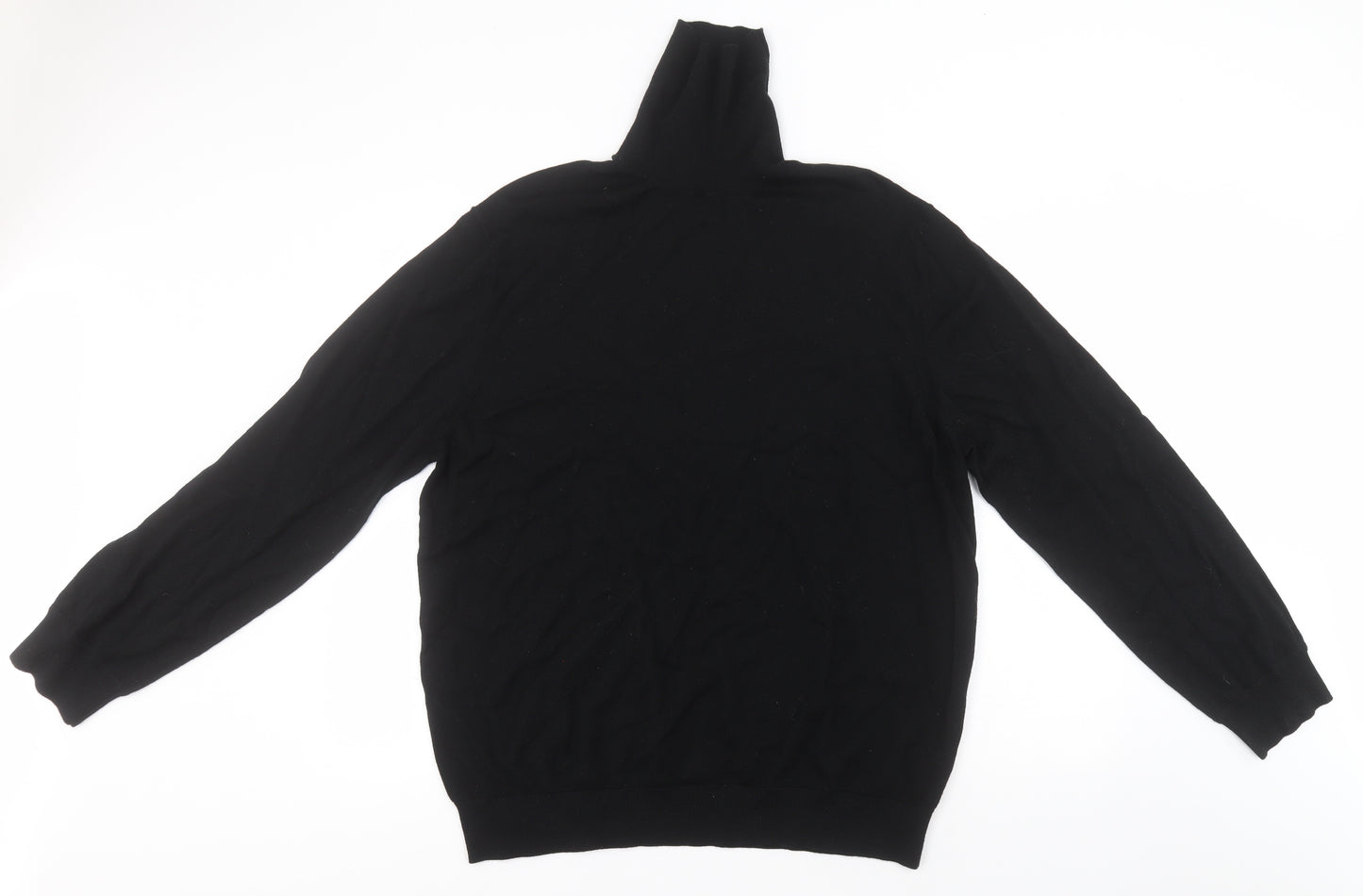 Marks and Spencer Womens Black Roll Neck  Wool Pullover Jumper Size 2XL