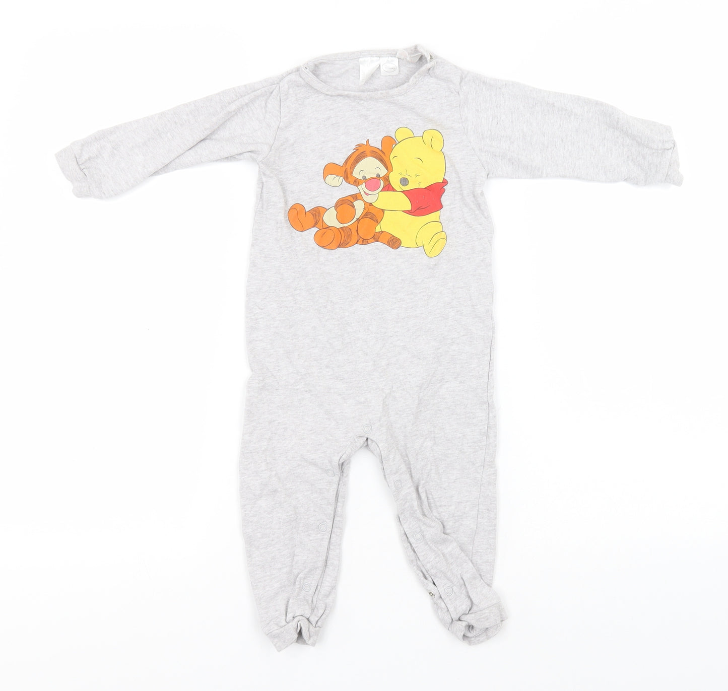 Disney Baby Grey  Cotton Babygrow One-Piece Size 12-18 Months   - Winnie the Pooh
