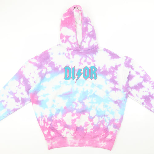 Preworn Womens Pink Geometric Cotton Pullover Hoodie