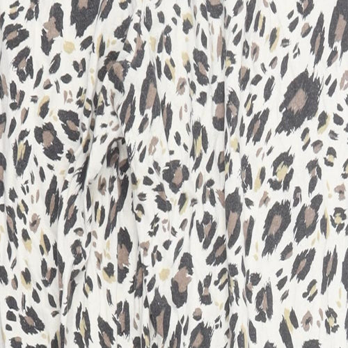 Primark Womens Ivory Animal Print Cotton Sweatpants Trousers Size 12 L26 in Regular