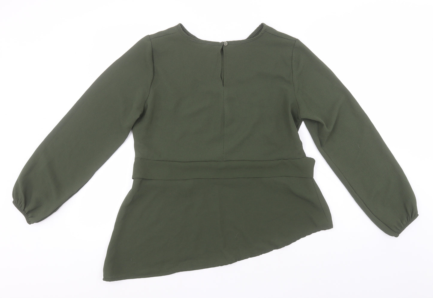 Boohoo Womens Brown  Polyester Basic T-Shirt Size 14 Round Neck