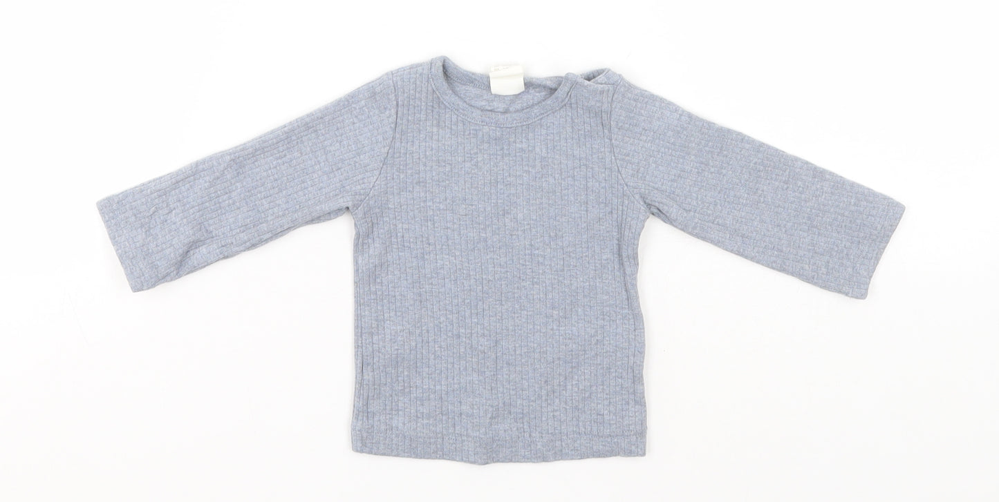 H&M Baby Blue Striped Cotton Pullover Jumper Size 3-6 Months