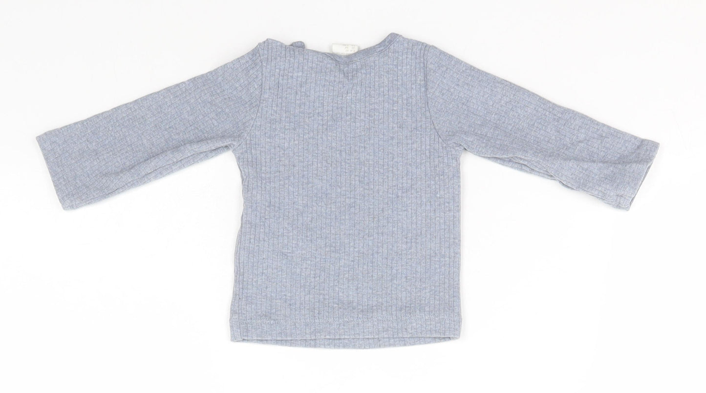 H&M Baby Blue Striped Cotton Pullover Jumper Size 3-6 Months