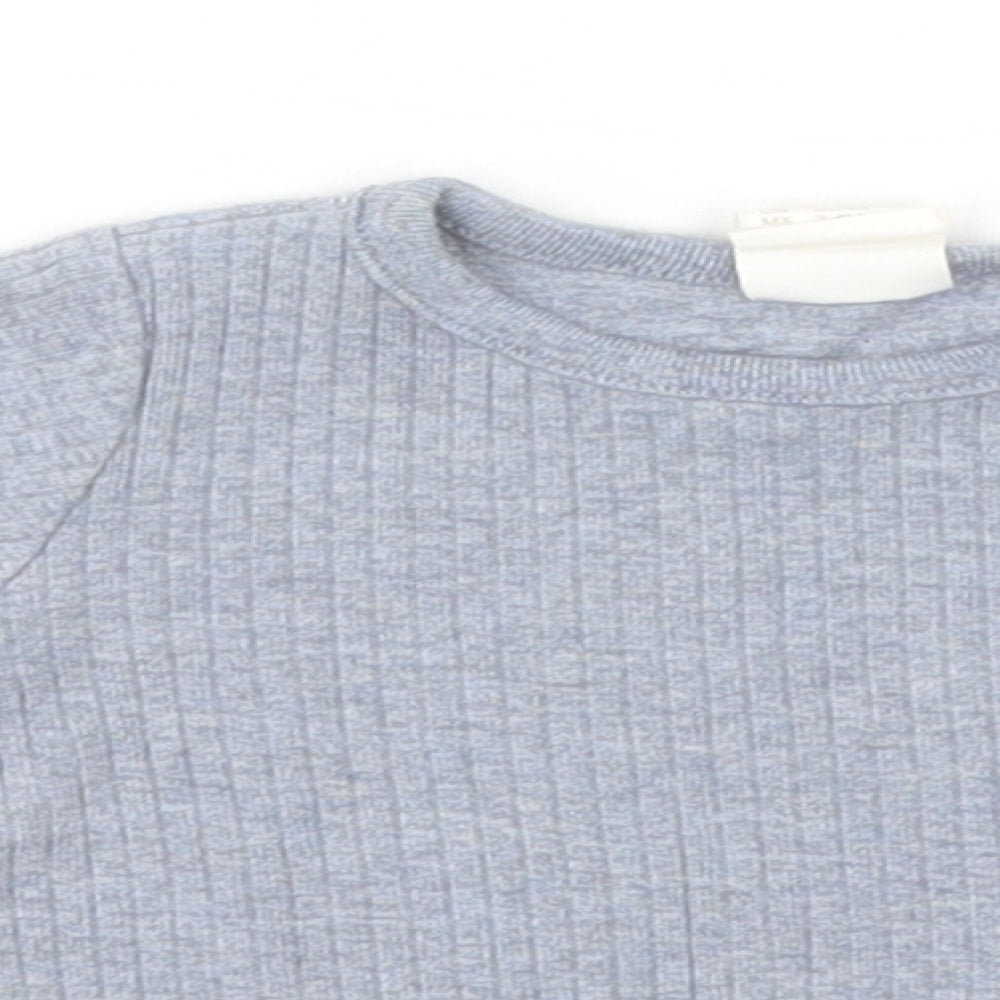 H&M Baby Blue Striped Cotton Pullover Jumper Size 3-6 Months