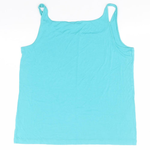 Bonmarché Womens Green  Viscose Basic Tank Size 20 Round Neck