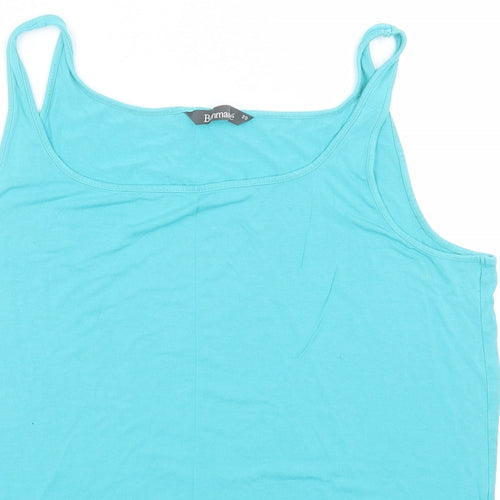 Bonmarché Womens Green  Viscose Basic Tank Size 20 Round Neck