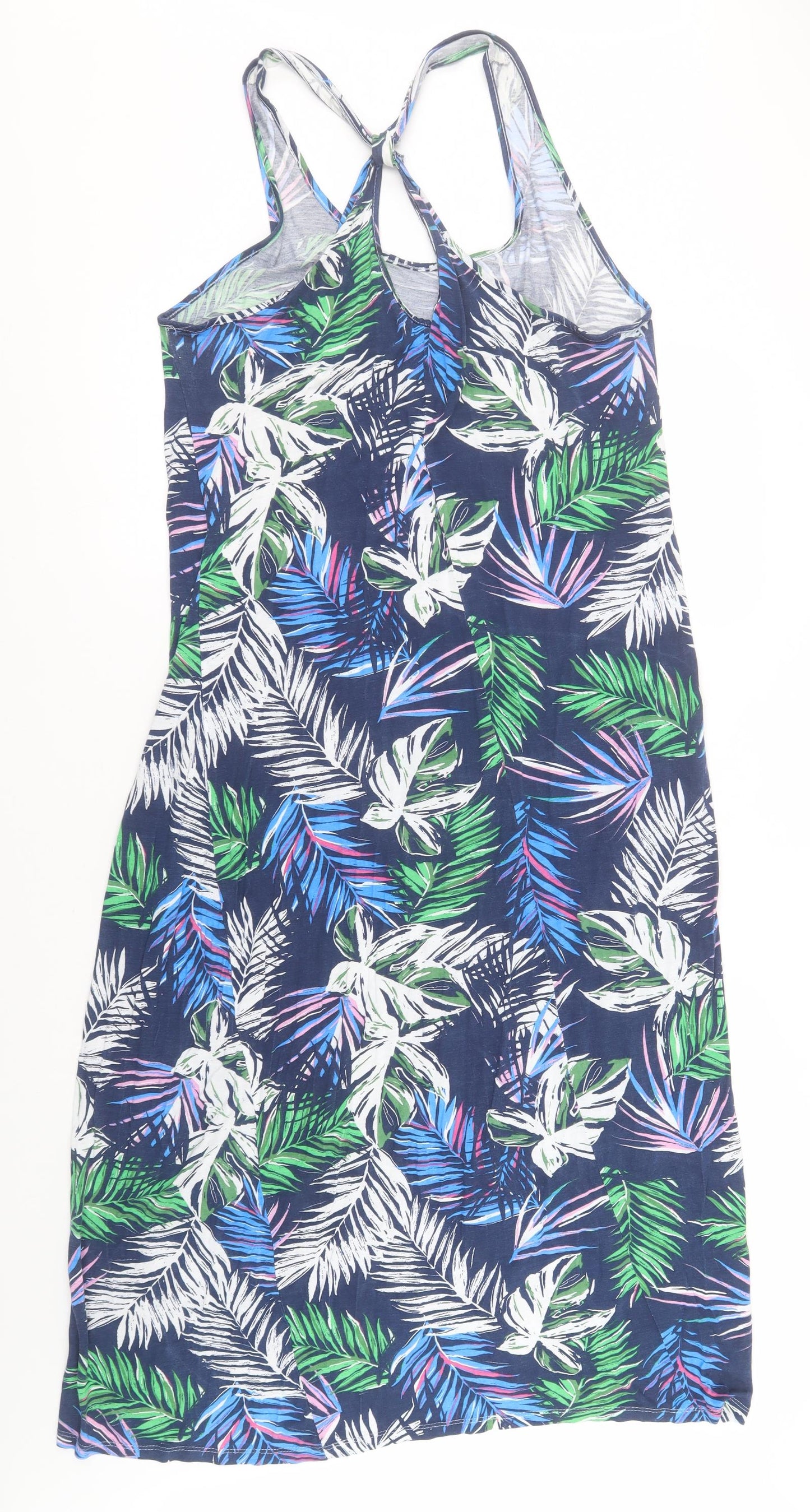 Primark Womens Blue Floral Viscose A-Line  Size 20  Round Neck