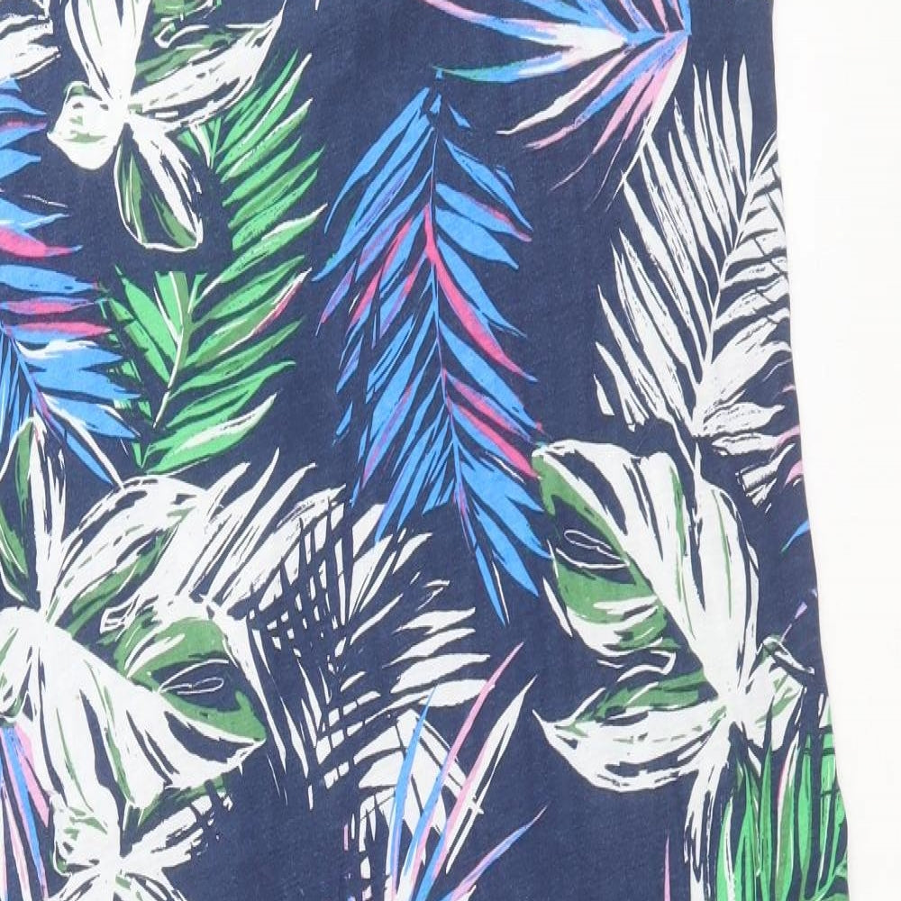 Primark Womens Blue Floral Viscose A-Line  Size 20  Round Neck