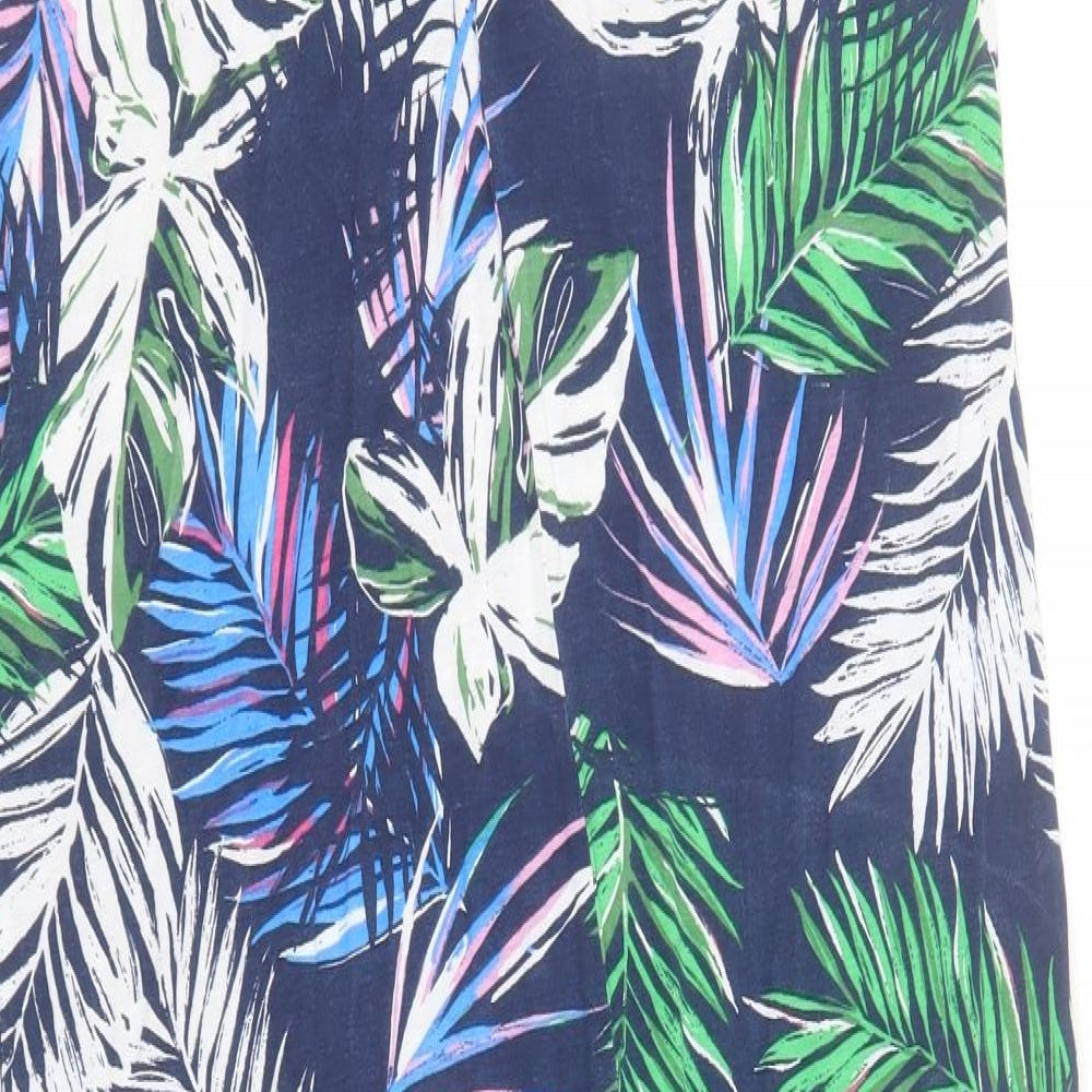 Primark Womens Blue Floral Viscose A-Line  Size 20  Round Neck