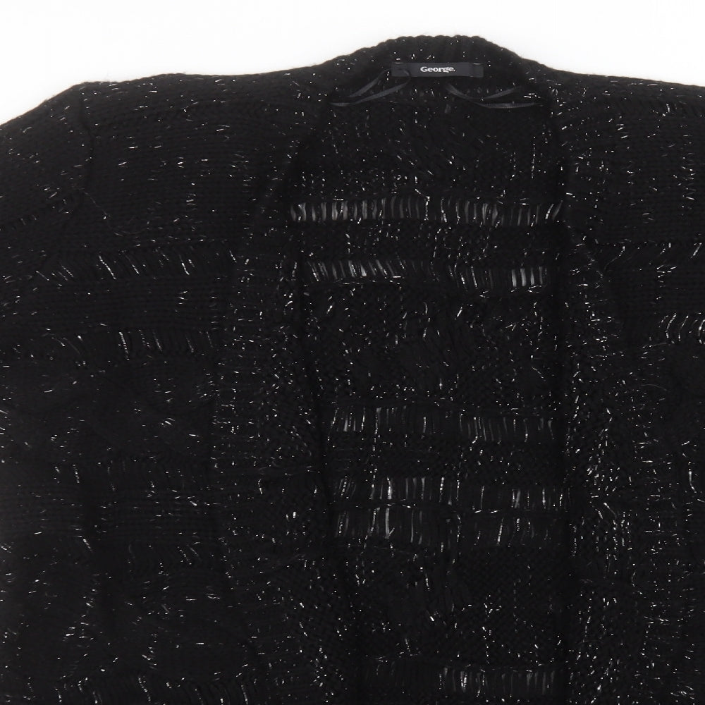 George Womens Black Round Neck  Acrylic Cardigan Jumper Size 18