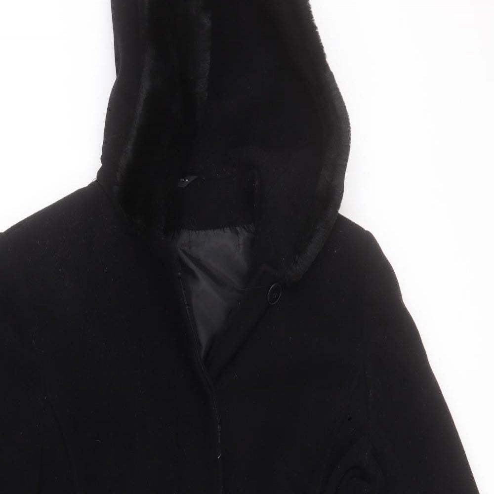 F&F Womens Black   Overcoat Coat Size 12