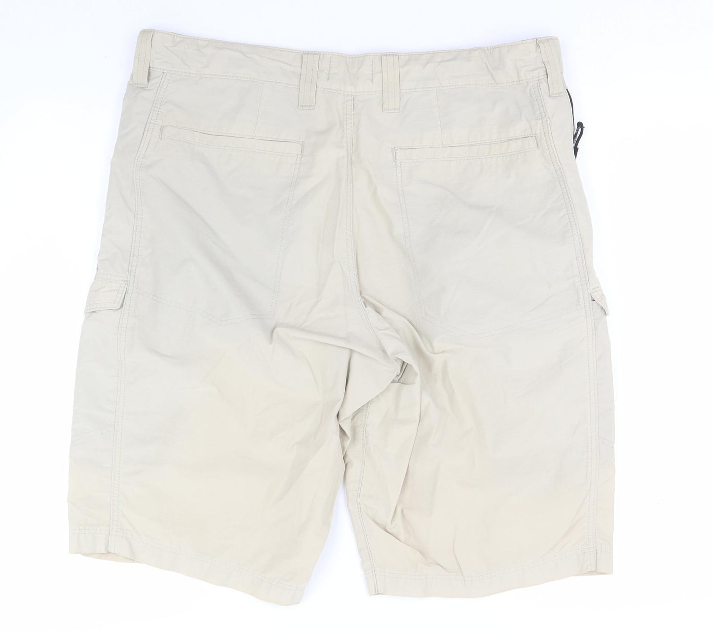 Marks and Spencer Mens Green  Cotton Cargo Shorts Size 36 in L12 in Regular