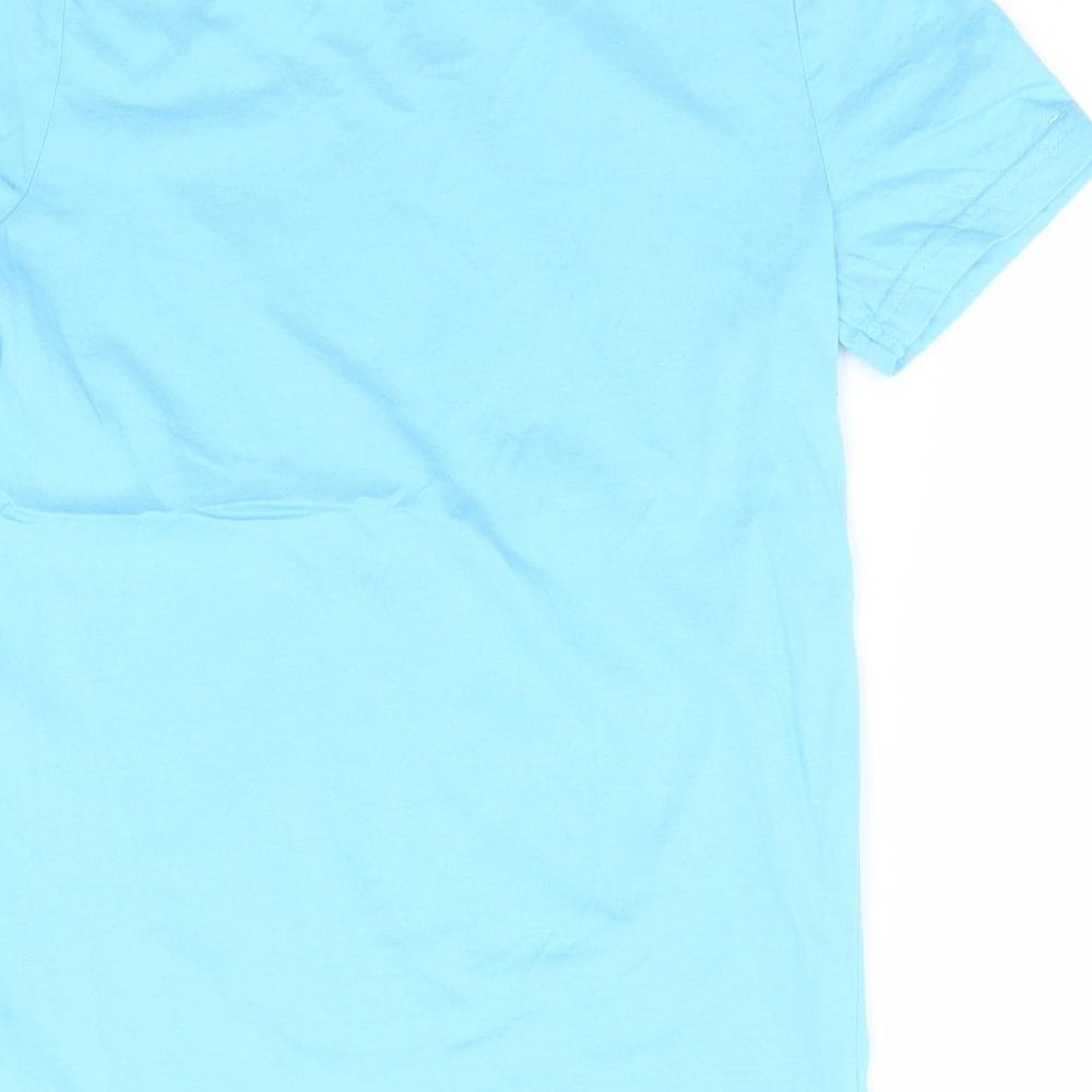 F&F Boys Blue  Cotton Basic T-Shirt Size 10-11 Years Round Neck  - Miami, Dinosaurs